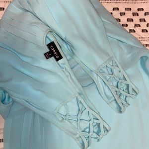 Lattice strap turquoise dress